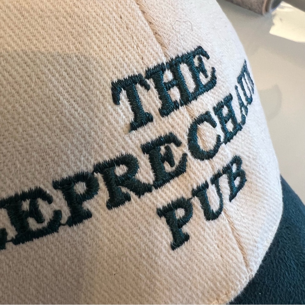 HAT | Green & Cream Cotton & Suede Cap Adjustable Baseball Hat - Picture 6 of 9